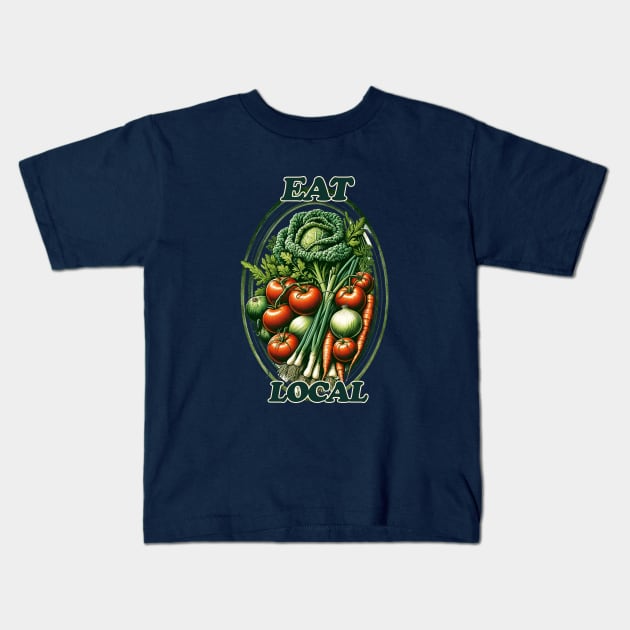 Eat Local Kids T-Shirt by bubbsnugg